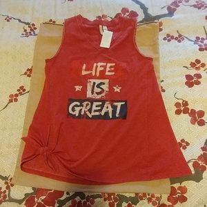 New Active Red faded blouse, sleeveless / vneck